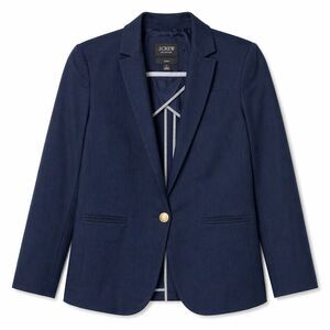J.Crew Collection Alfie Blazer Navy Italian Fabric Gold Button Career Chic 2P